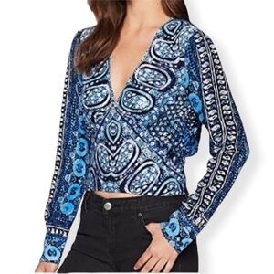 Free People - Blue Patterned Women's Top